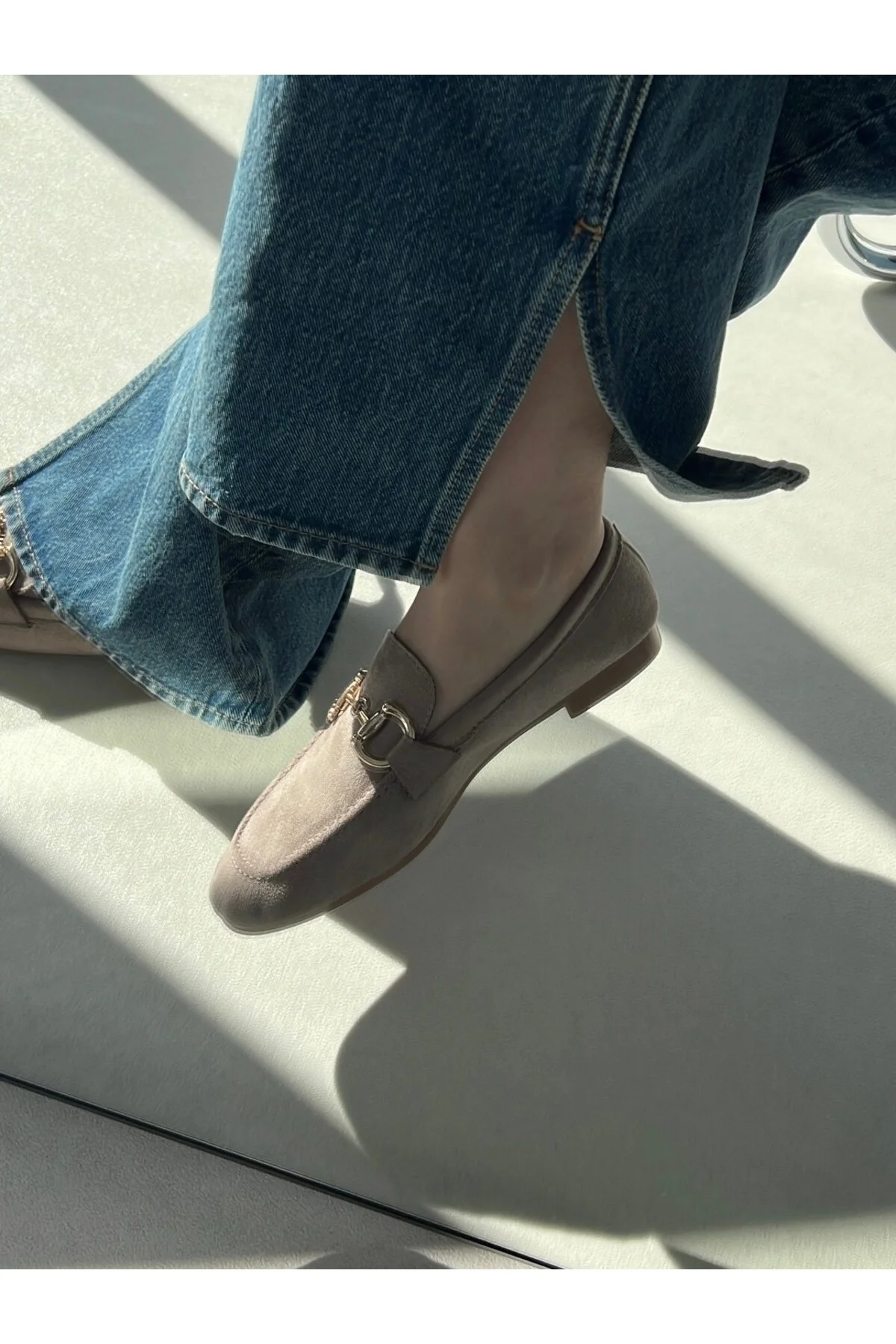 Vizon Kadın Aksesuar Detaylı Loafer