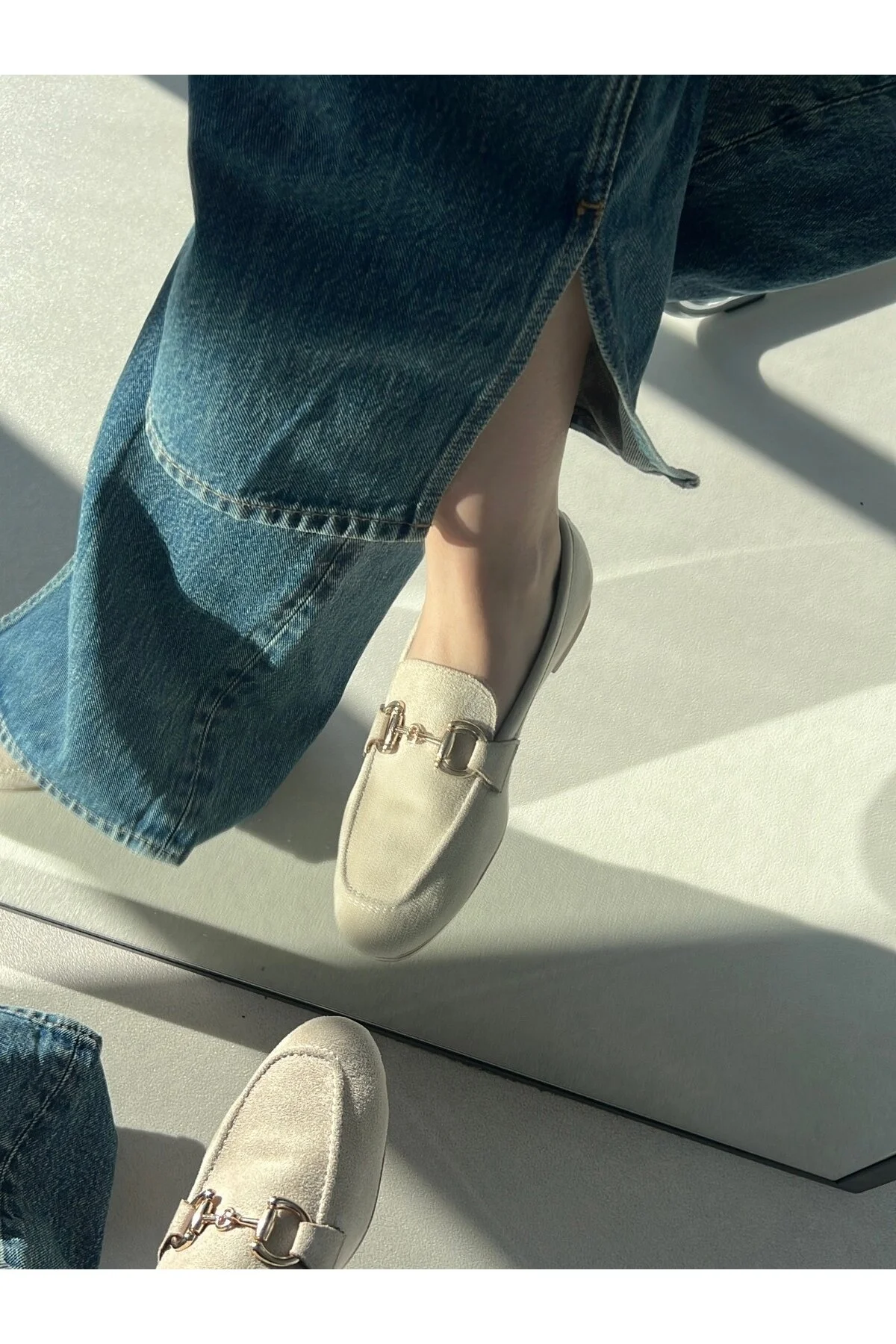 Vizon Kadın Aksesuar Detaylı Loafer