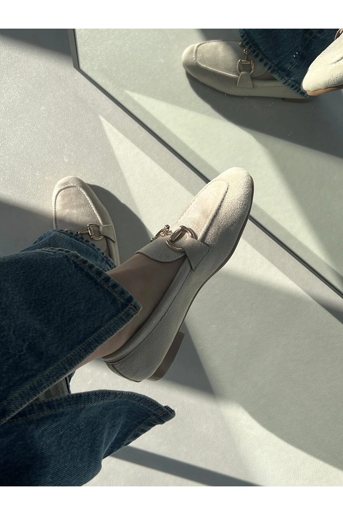 Vizon Kadın Aksesuar Detaylı Loafer